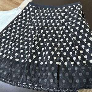 Ann Taylor Embroidered silk circle fit and flare midi skirt